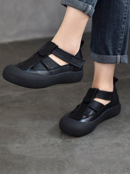 Summer Leather Flat Shoes Aa1049