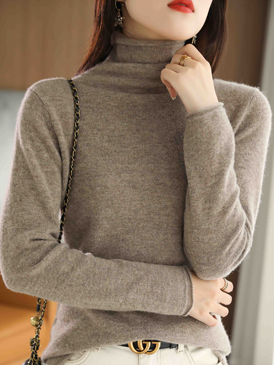 Autumn Turtleneck 100%wool Sweater Ba1009