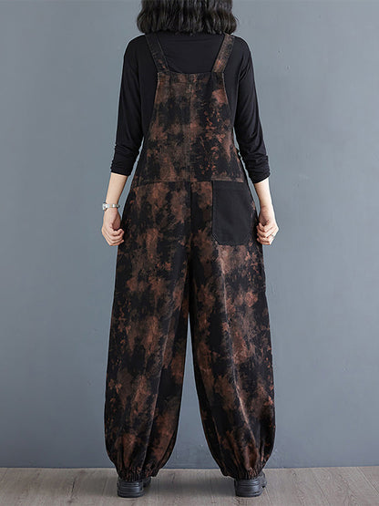 Autumn Flower Colorblock Denim Jumpsuits Ai1039