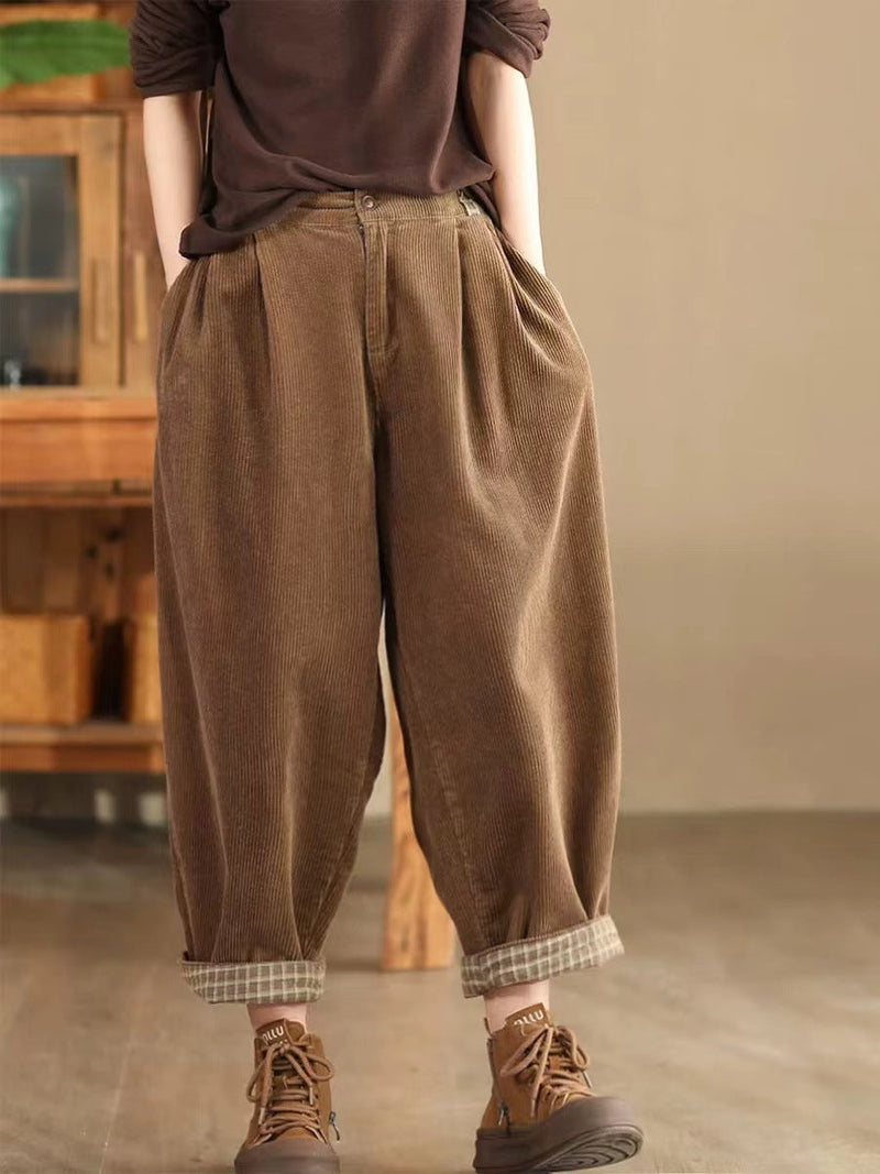 Autumn Corduroy Harem Pants Qu026