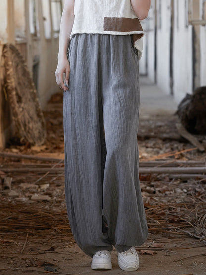 Summer Tie-dye Straight-leg Linen Pants Cv1013