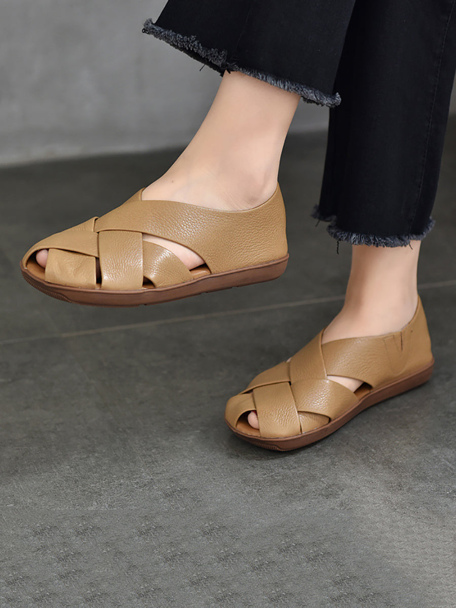 Summer Soft Leather Flat Sandal We1009