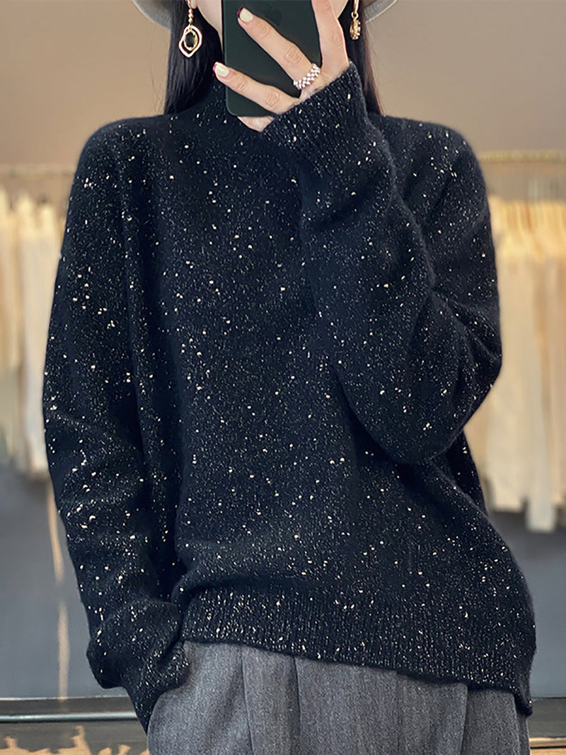 Autumn Knit 100%wool Half-turtleneck Sweater Wu009