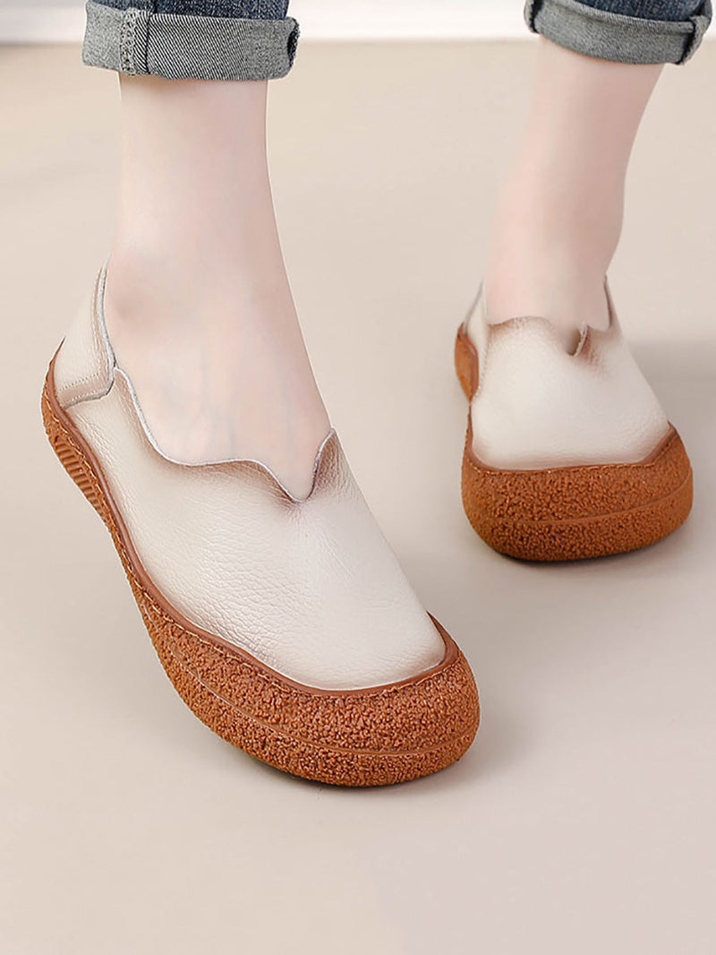 Summer Soft Genuine Leather Flat Shoes Cx042