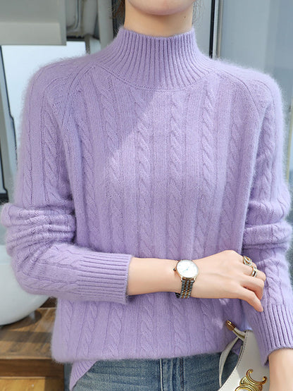 Autumn Half-turtleneck 100%wool Trist Sweater Ba1065