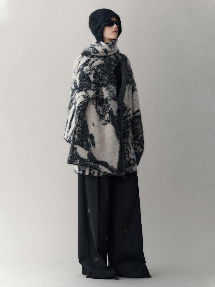 Retro Oversize Wool Cardigan