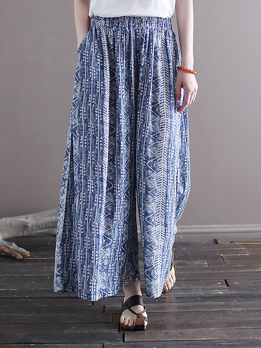 Summer Batik Wide-leg Loose Pants Ll001