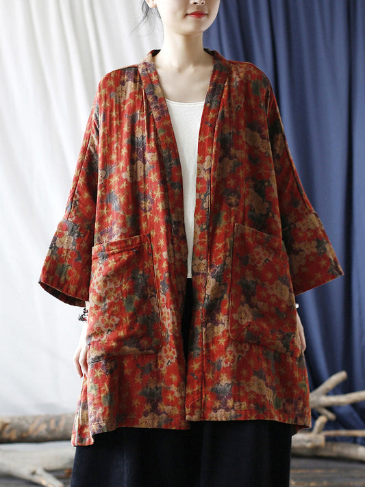 V-neck Pocket Cardigan Coat Rr019