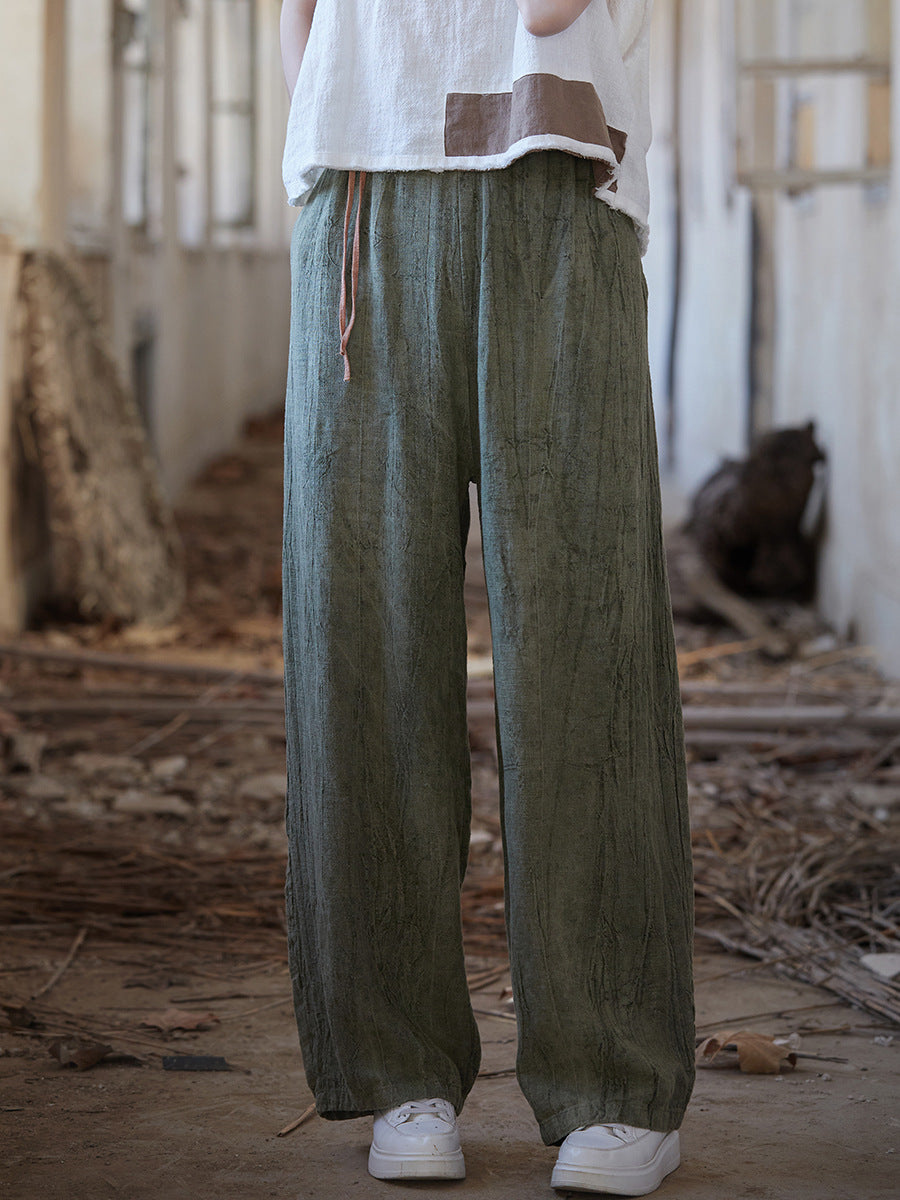 Summer Worn Straight Linen Pants Io1010