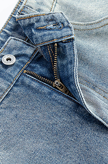 Inverted Wide Leg Denim Shorts
