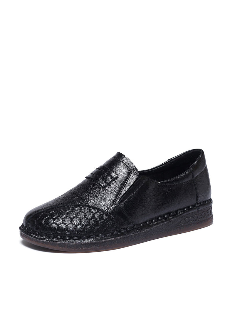 Summer Leather Spliced Low Heel Shoes As1010