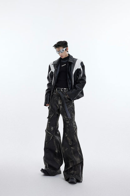 Embroidered Leather Pants