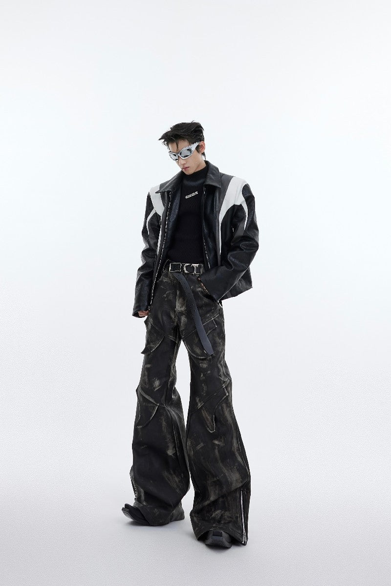 Embroidered Leather Pants