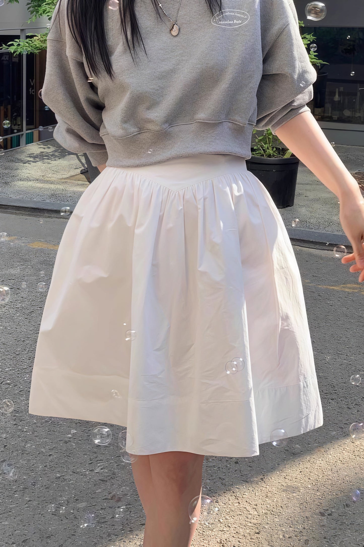 High Waist Pleated Waistband Tulip Youthful Mini Skirt