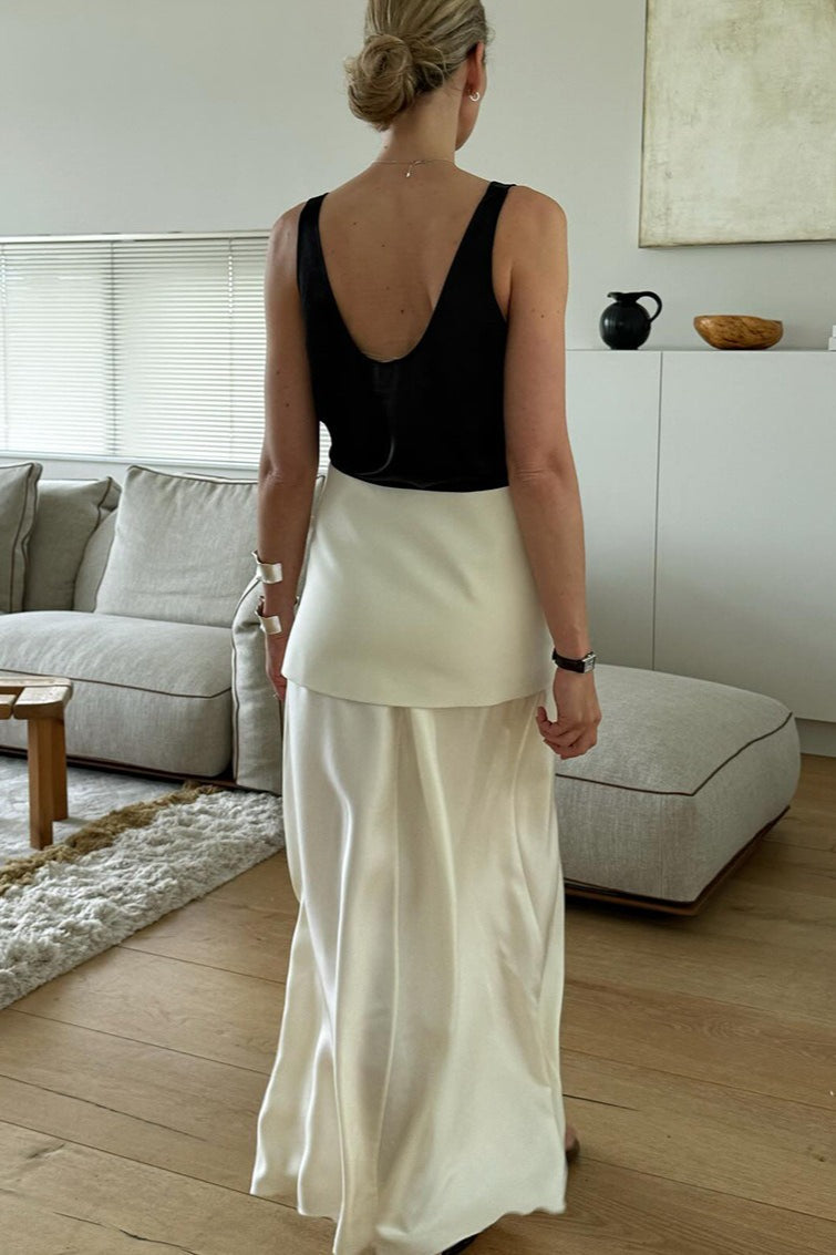 Satin High-waist Maxi Skirt