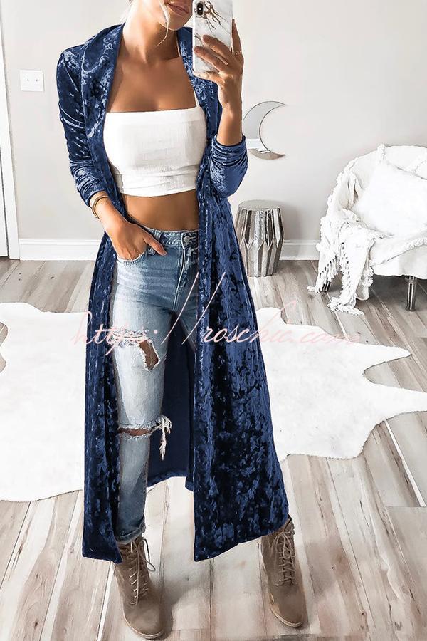 Color Velvet Long Coat