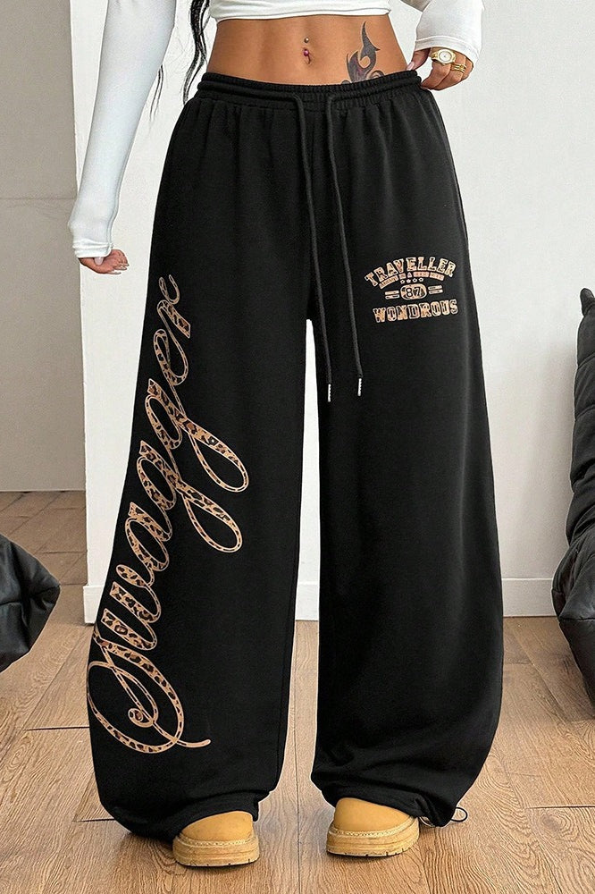 Hip Hop Graphic Print Baggy Pants