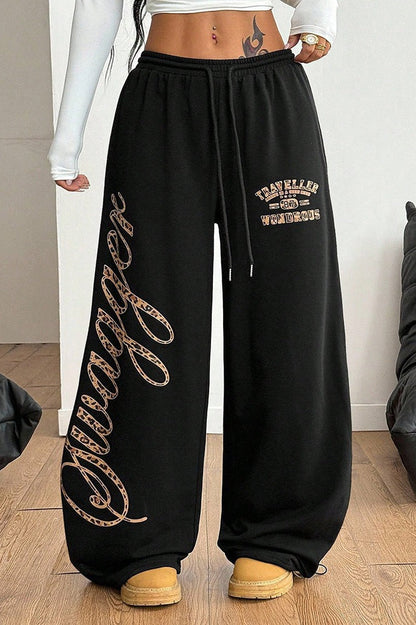 Hip Hop Graphic Print Baggy Pants
