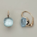 Blue Crystal Gold Earrings