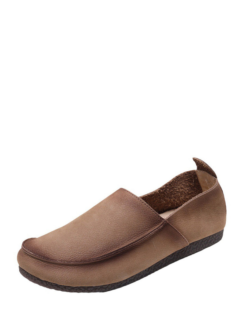 Leather Retro Summer Falt Shoes