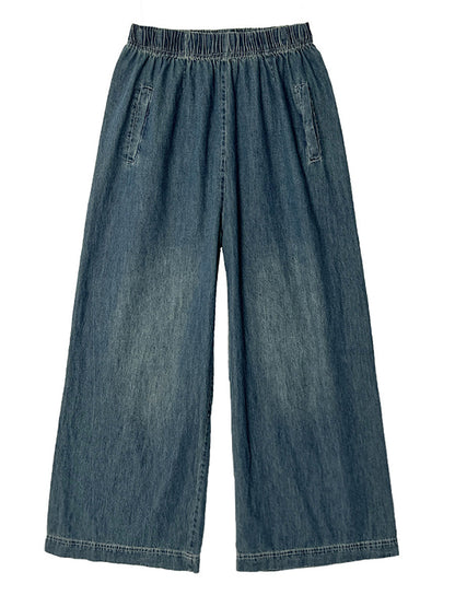 Artsy Summer Loose Denim Wide-leg Pants As1031