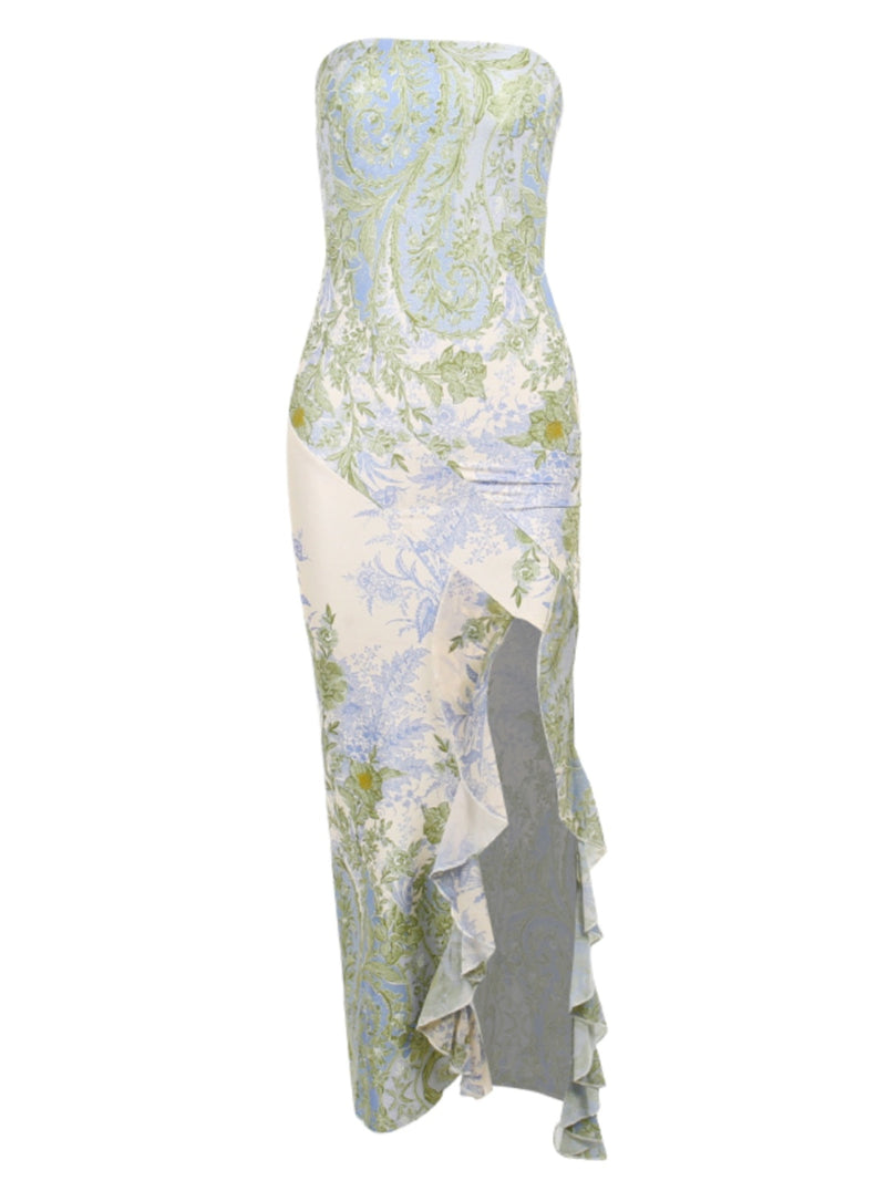 Green Encounter Off-shoulder Maxi Dress