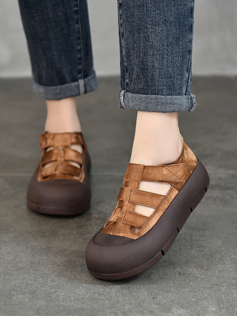 Summer Genuine Leather Platform Shoes Aa1019