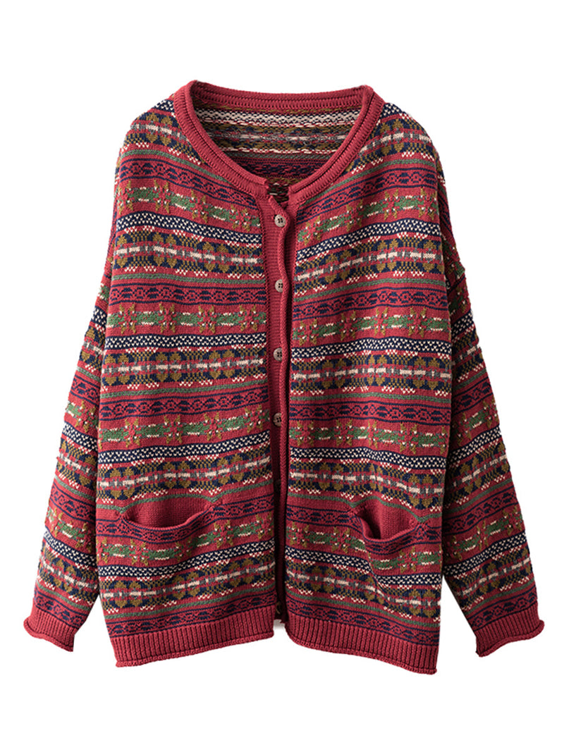 Autumn Cotton Knit Cardigan Sweater At1022