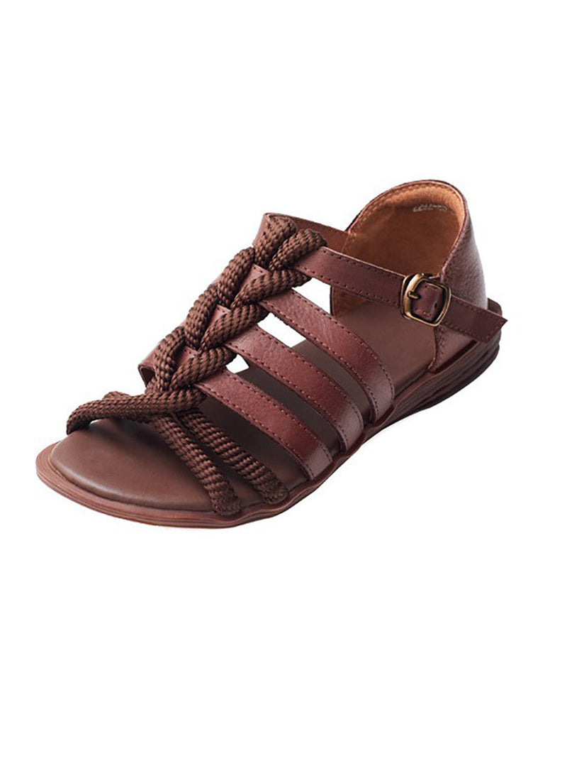 Summer Leather Spliced Rope Sandals Ui1012