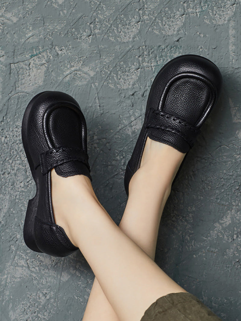 Genuine Leather Low Heel Shoes Ba1055