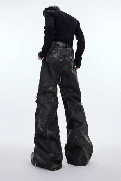 Embroidered Leather Pants