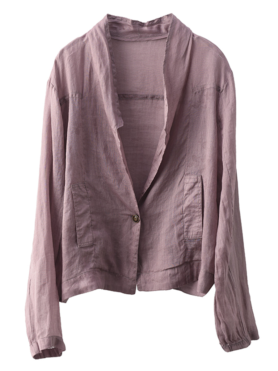 Summer Ramie Thin Cardigan Shirt Coat Sc1056