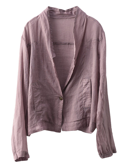 Summer Ramie Thin Cardigan Shirt Coat Sc1056