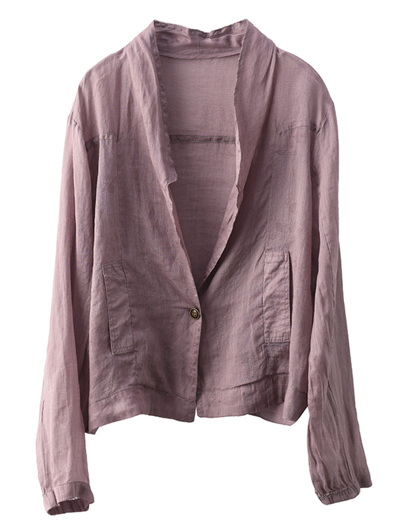 Summer Ramie Thin Cardigan Shirt Coat Sc1056