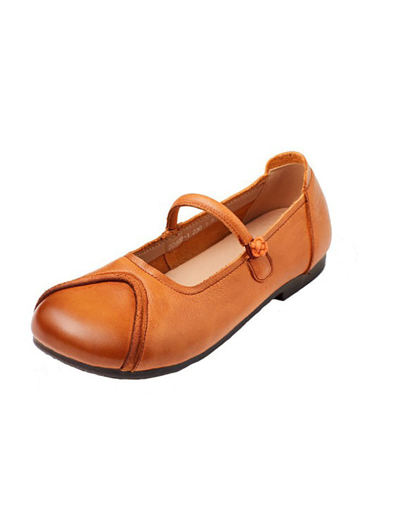 Summer Leather Spliced Soft Shoes Zz1038