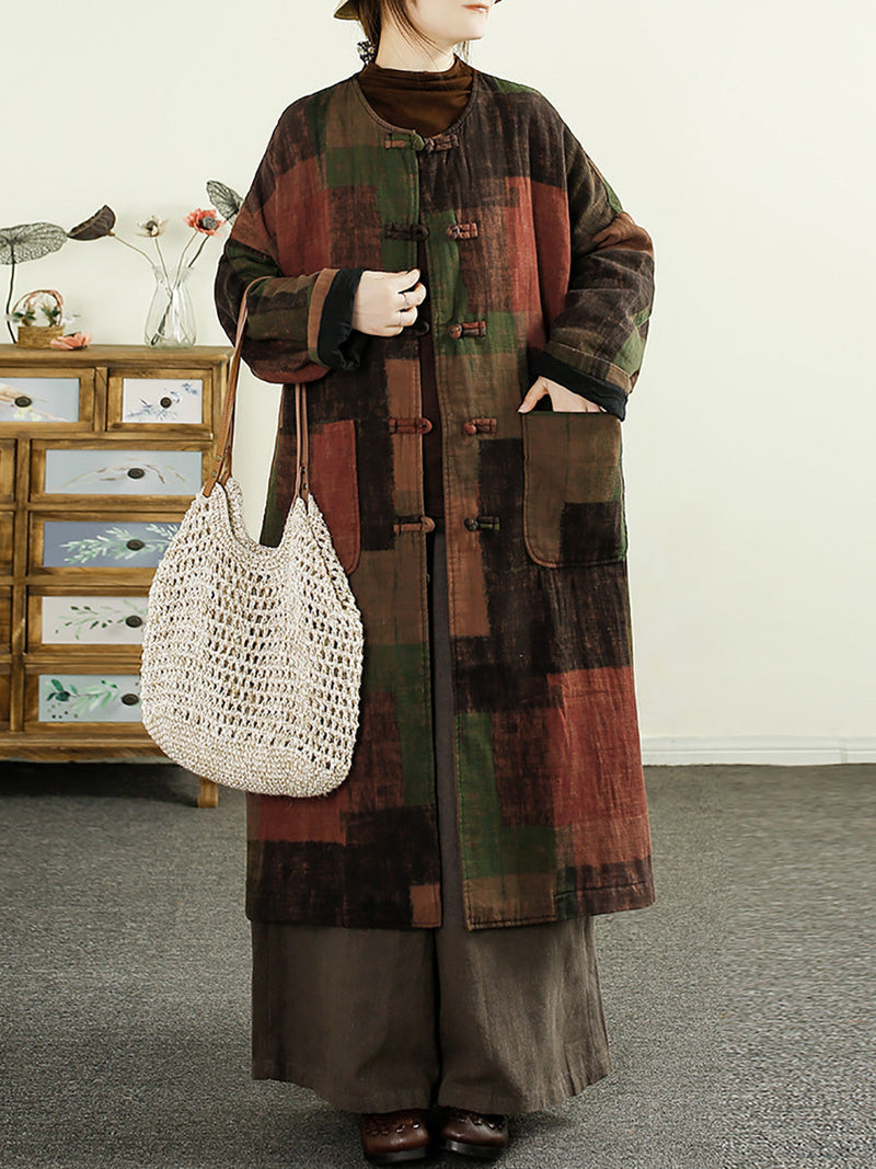 Autumn 100%cotton Long Padded Coat Ai1062