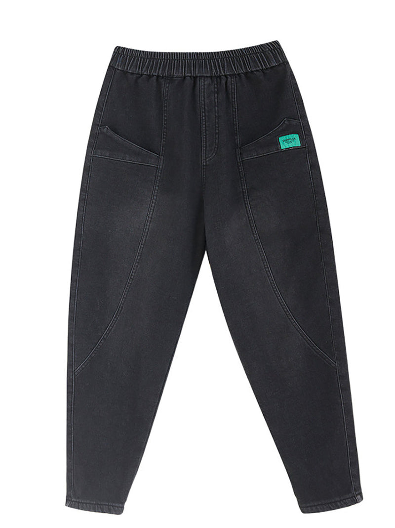 Autumn Fleece-lined Harem Pants Qn025