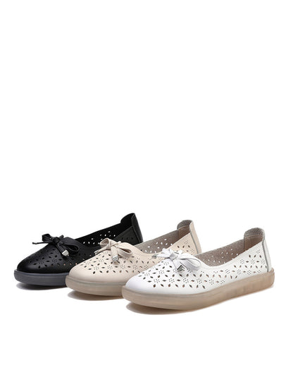 Summer Cutout Leather Flat Shoes Kl1043