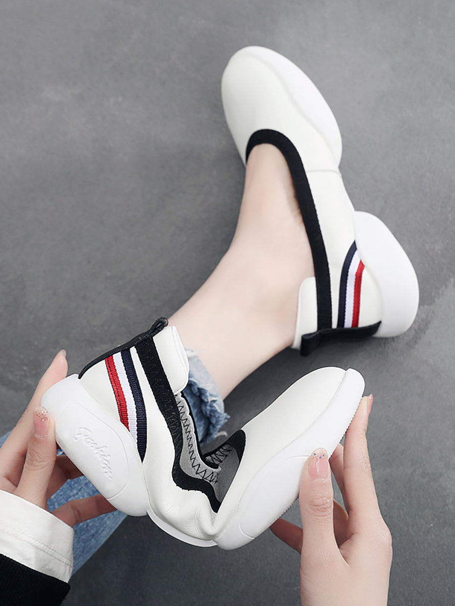 Summer Leather Soft Spliced Flat Shoes Ui1018