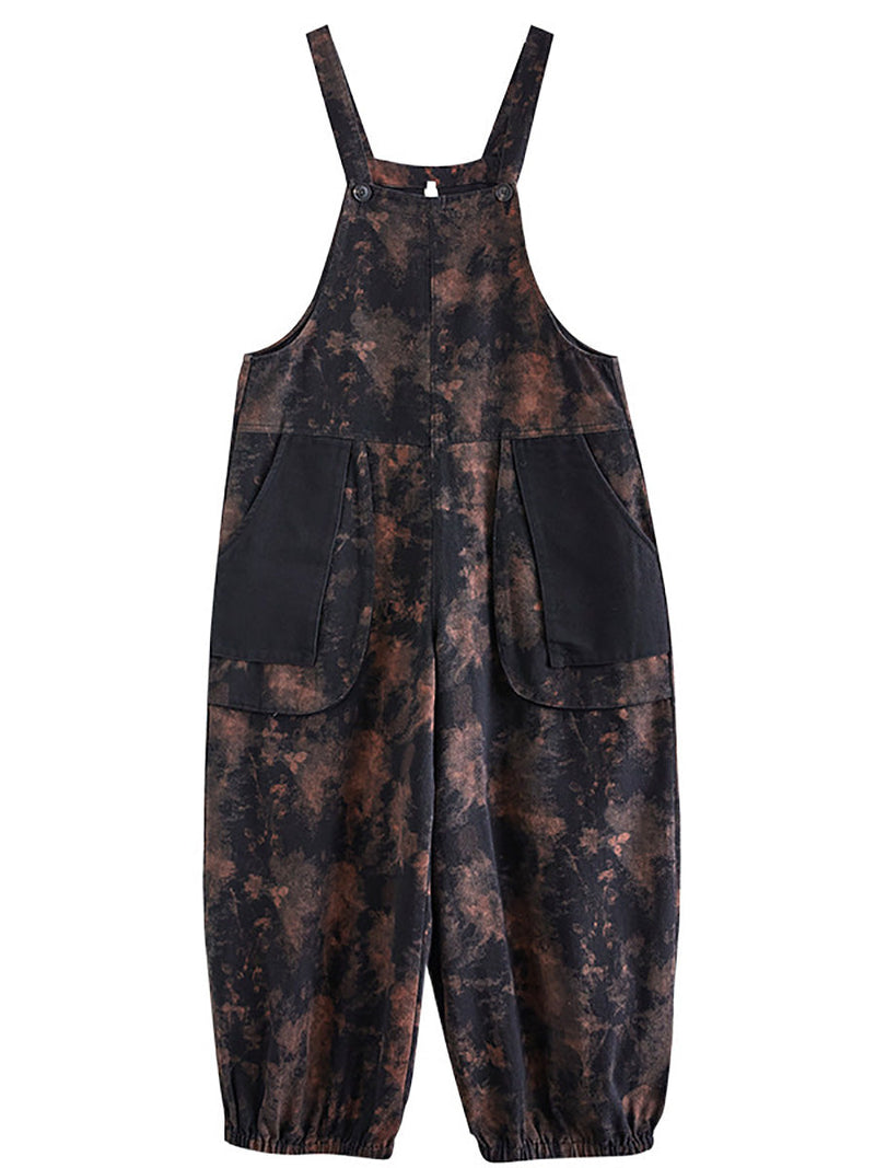 Autumn Flower Colorblock Denim Jumpsuits Ai1039