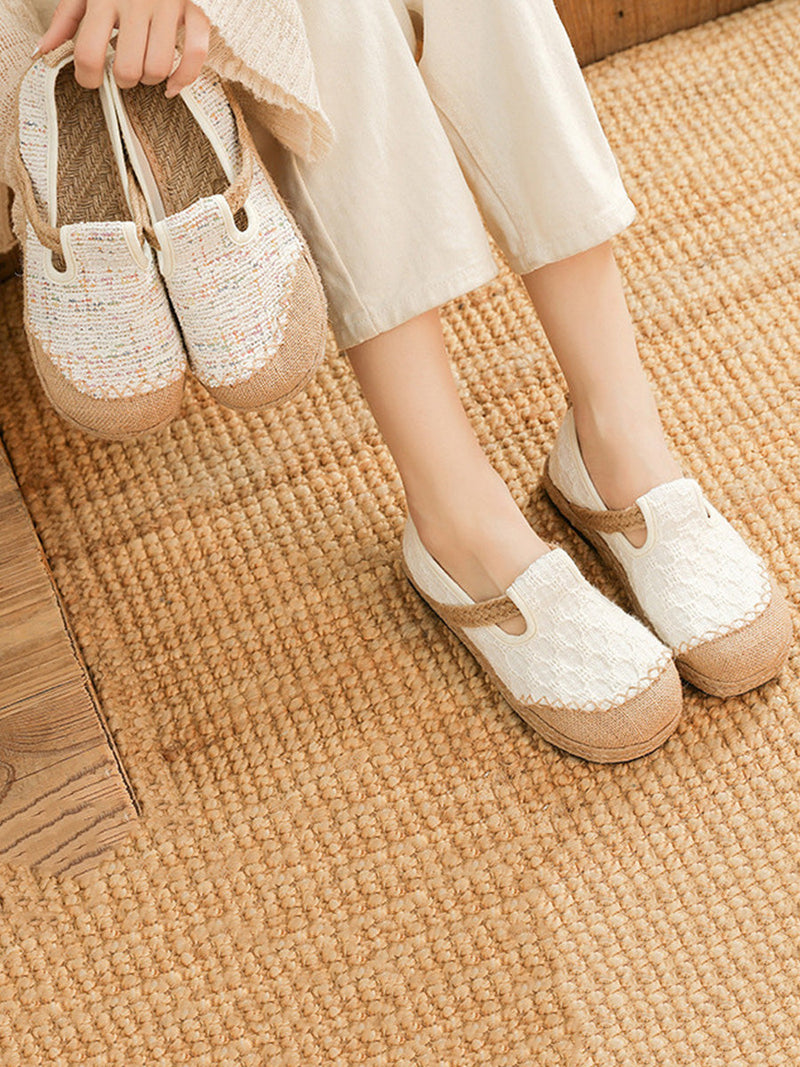 Summer Linen Cotton Flat Shoes Kl1035