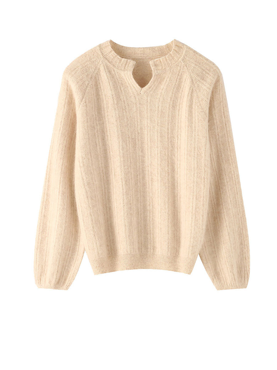 Autumn V-neck Wool Warm Knit Sweater Av1013