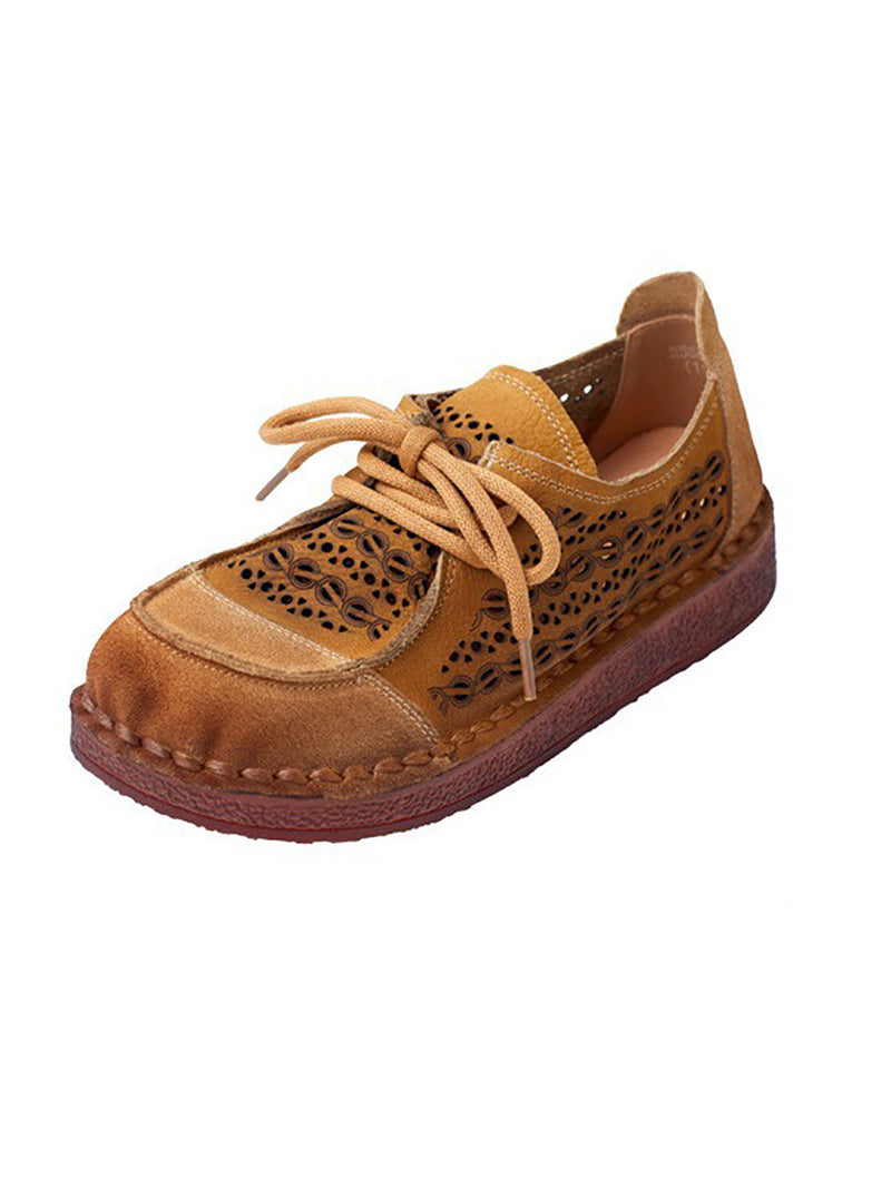 Summer Colorblock Leather Flat Shoes As1053