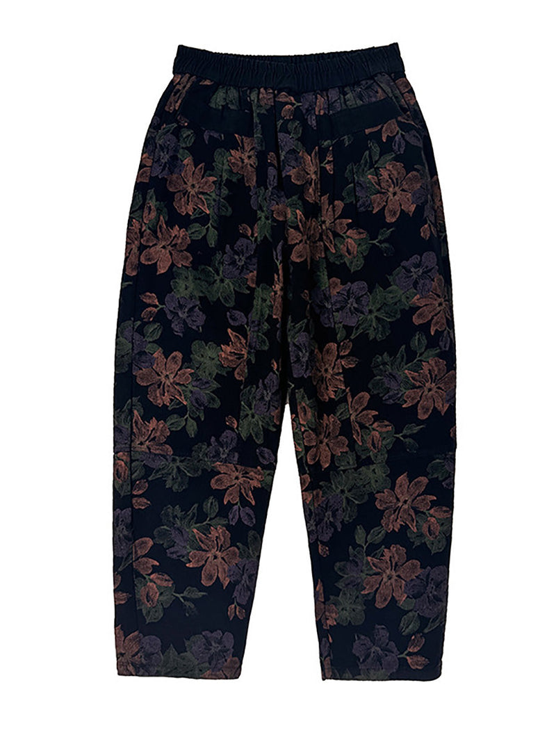 Autumn Flower Cotton Harem Pants Ai1038