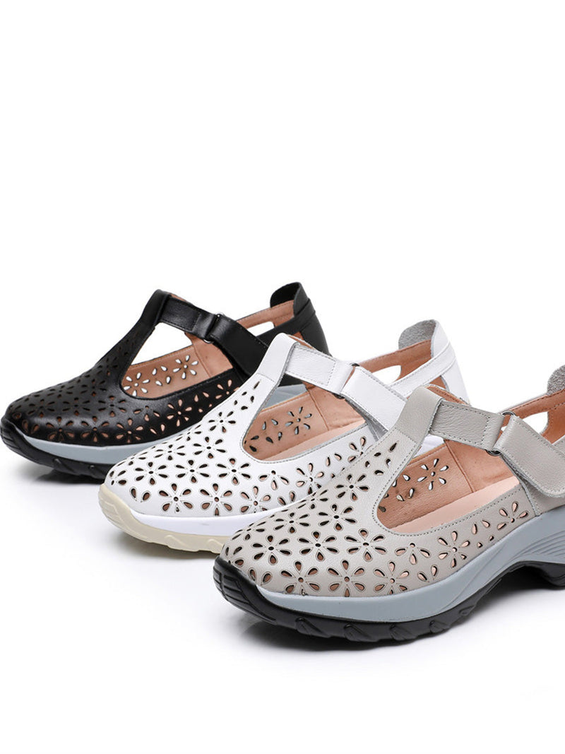 Summer Leather Cutout Platform Shoes Kl1033
