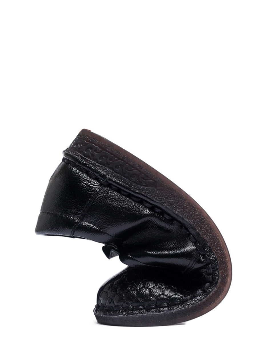 Summer Leather Spliced Low Heel Shoes As1010