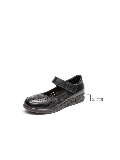 Summer Casaul Leather Cutout Low-heel Shoes Ty1040