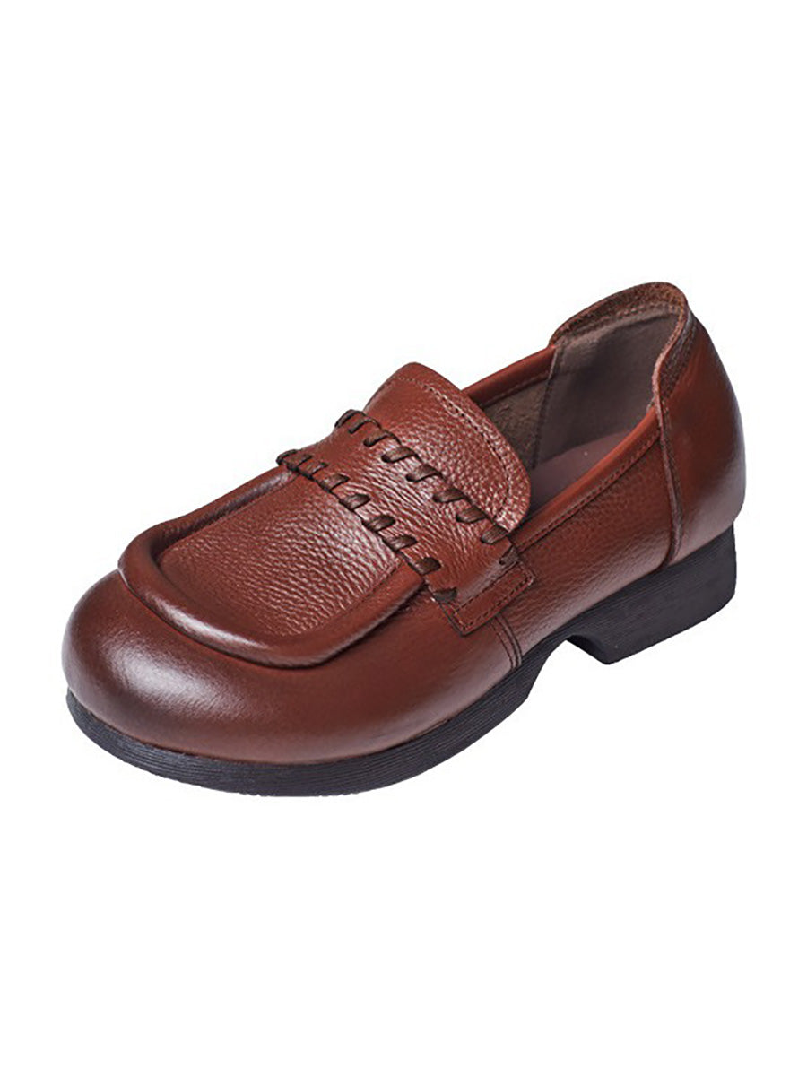 Genuine Leather Low Heel Shoes Ba1055