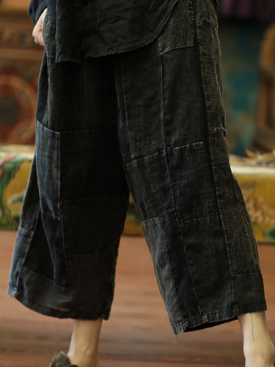 Spliced Summer Wide-leg Pants Ty1010