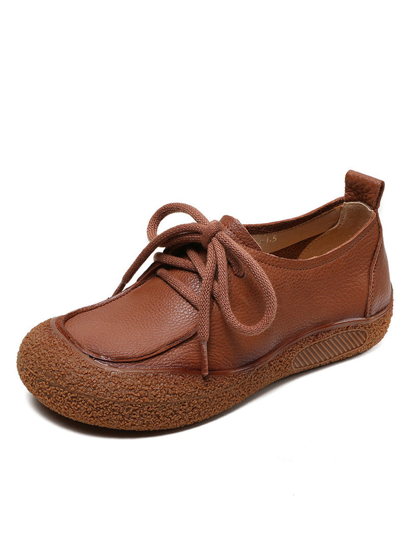 Autumn Soft Leather Strap Flat Shoes Ai1026